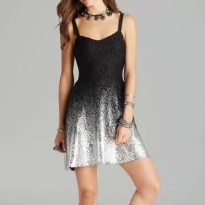 FREE PEOPLE Black Ombré fit and flare dress